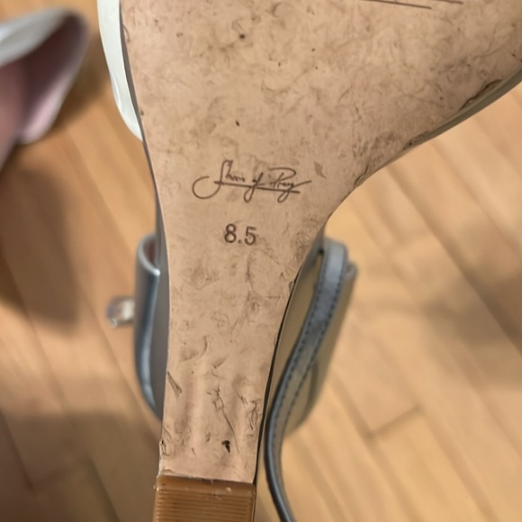 Shoes of Prey Lima white and silver strap wedges - EUC WORN ONCE - Picture 2 of 5